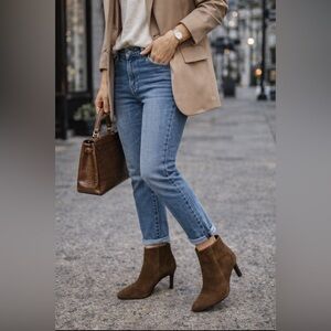 Brown Suede Ankle Boots Size 8 m